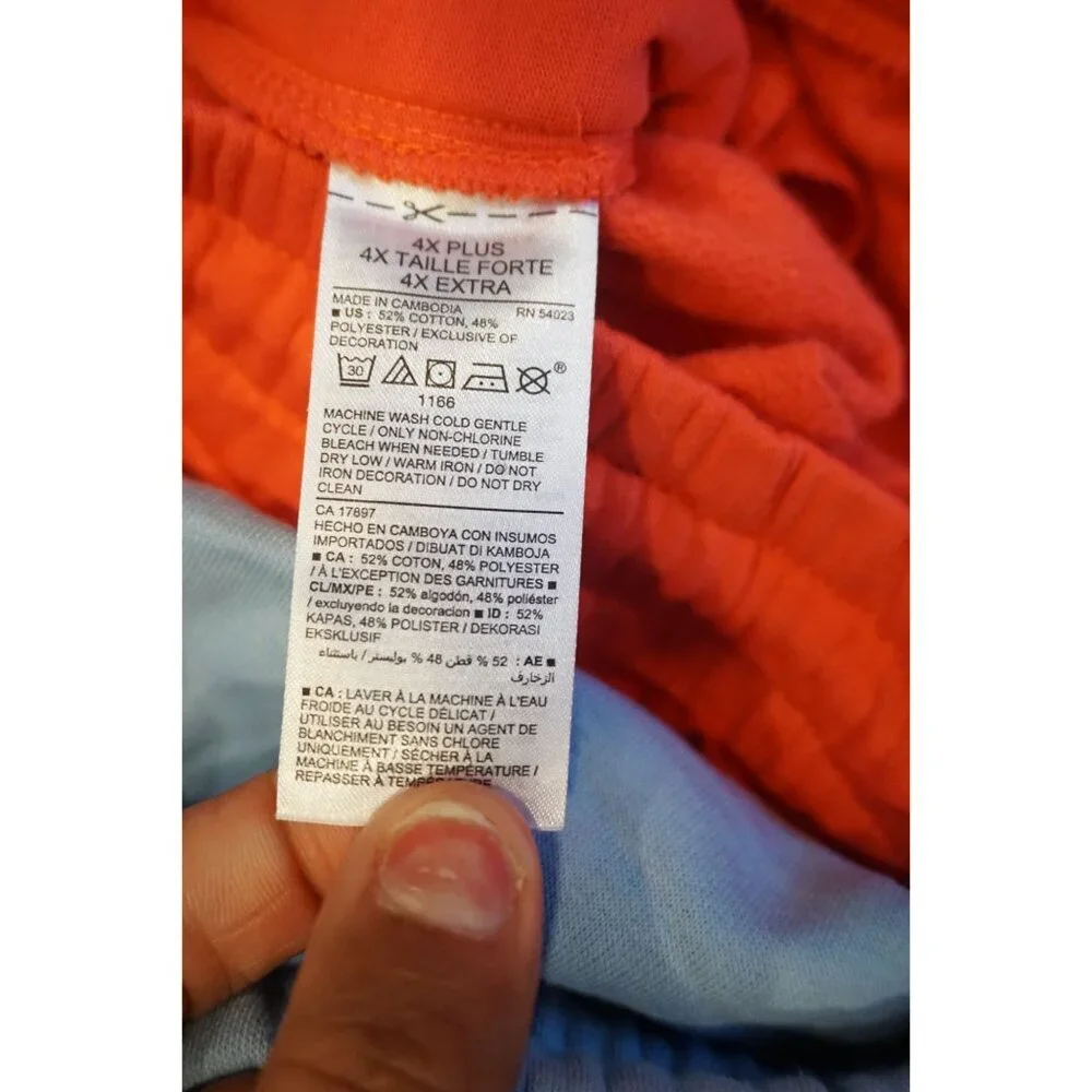 Old Navy (2) French-Terry Cozy Fleece, Blue & Orange Joggers - Size 4X Plus NWT - Picture 10 of 12